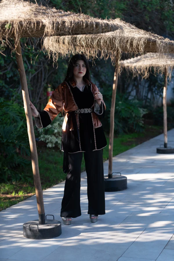 Veste en velours de soie patchwork
